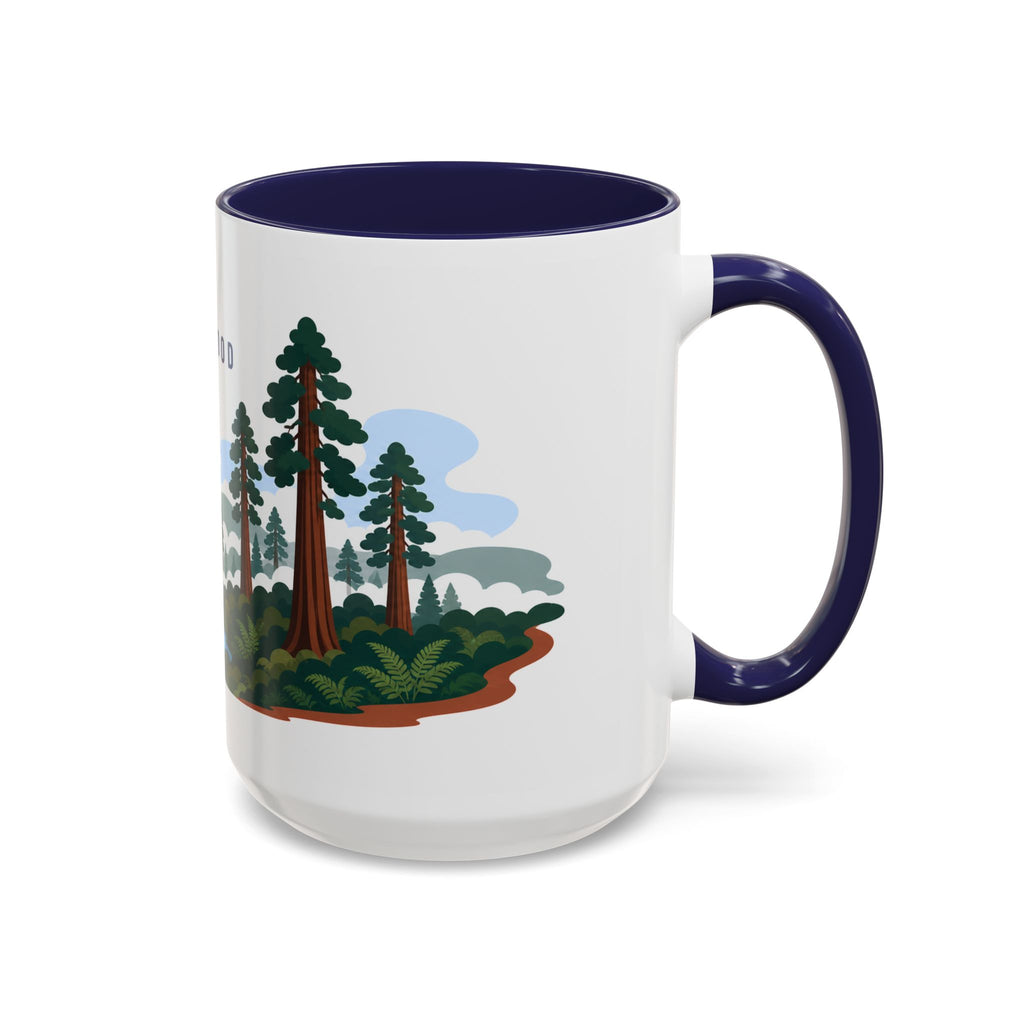 Redwood National Park Coffee Mug | Solid Color Block Park Souvenir | 11oz 15oz Accent Mug