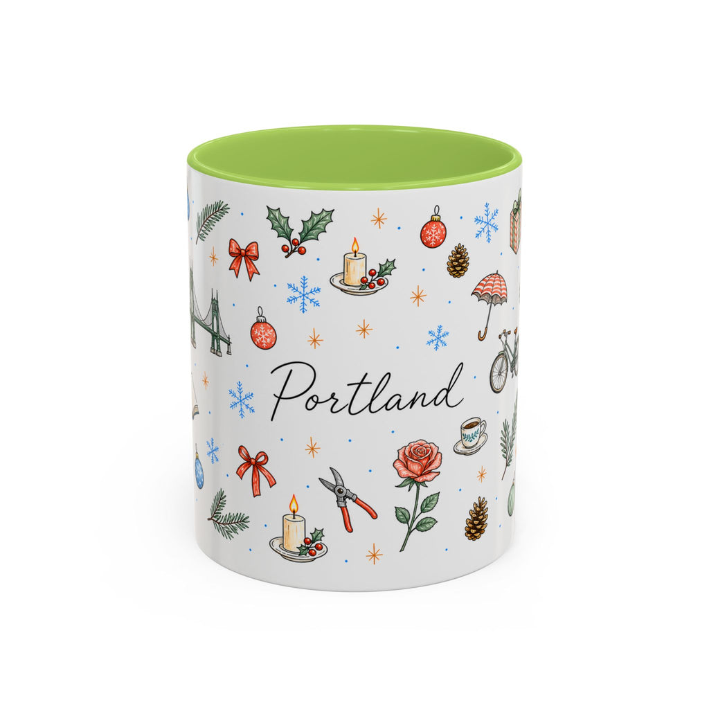 Portland Christmas Watercolor Mug | City Souvenir Coffee Cup (11oz 15oz)