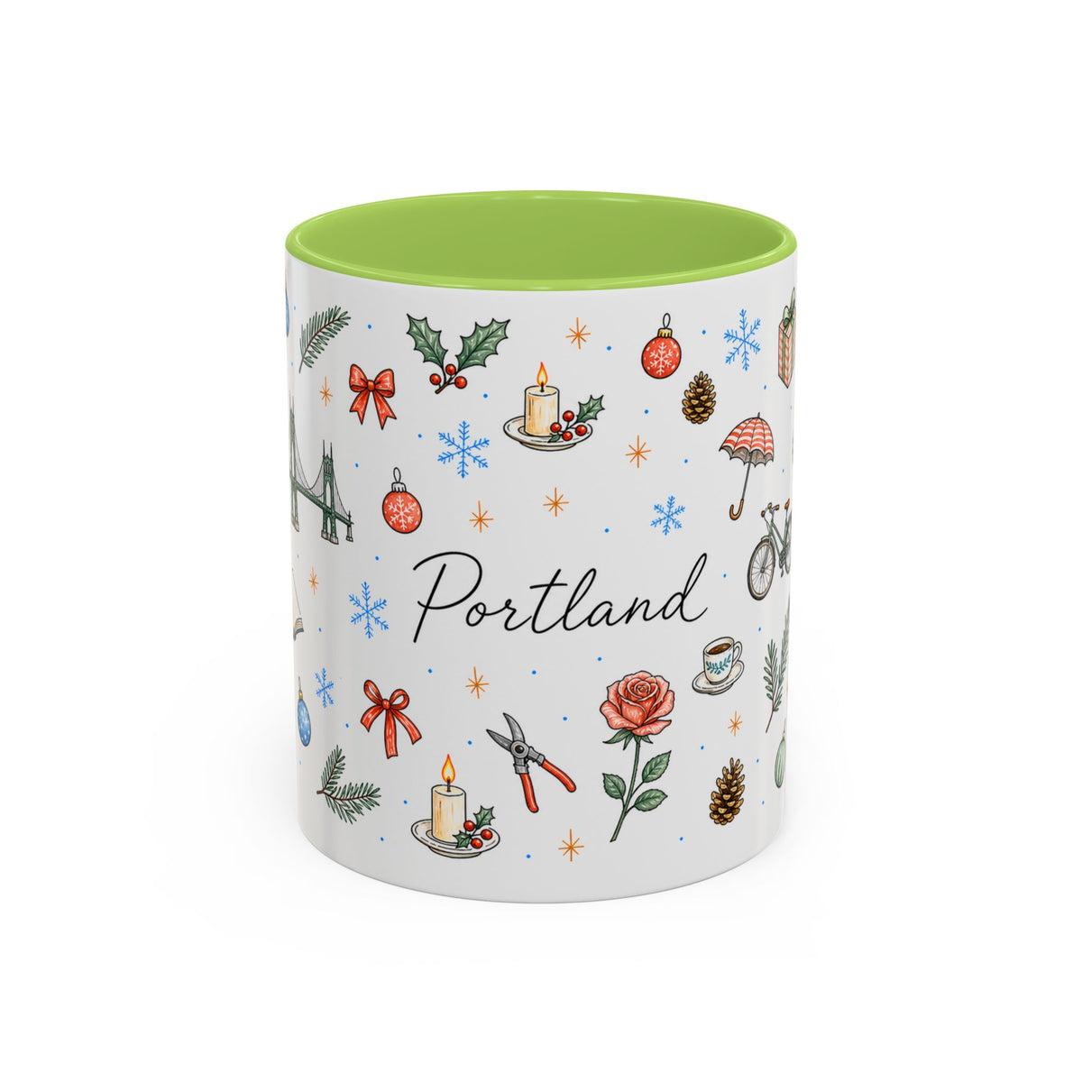 Portland Christmas Watercolor Mug | City Souvenir Coffee Cup (11oz 15oz)
