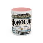 Honolulu Coffee Mug | United States Travel Souvenir | Vintage Illustrated City Gift | 11 oz 15 oz Accent Mug