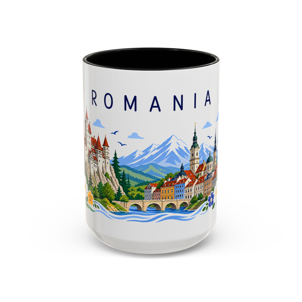 Romania Coffee Mug | Travel Souvenir Accent Mug | Place Gift Ceramic Cup 11oz 15oz