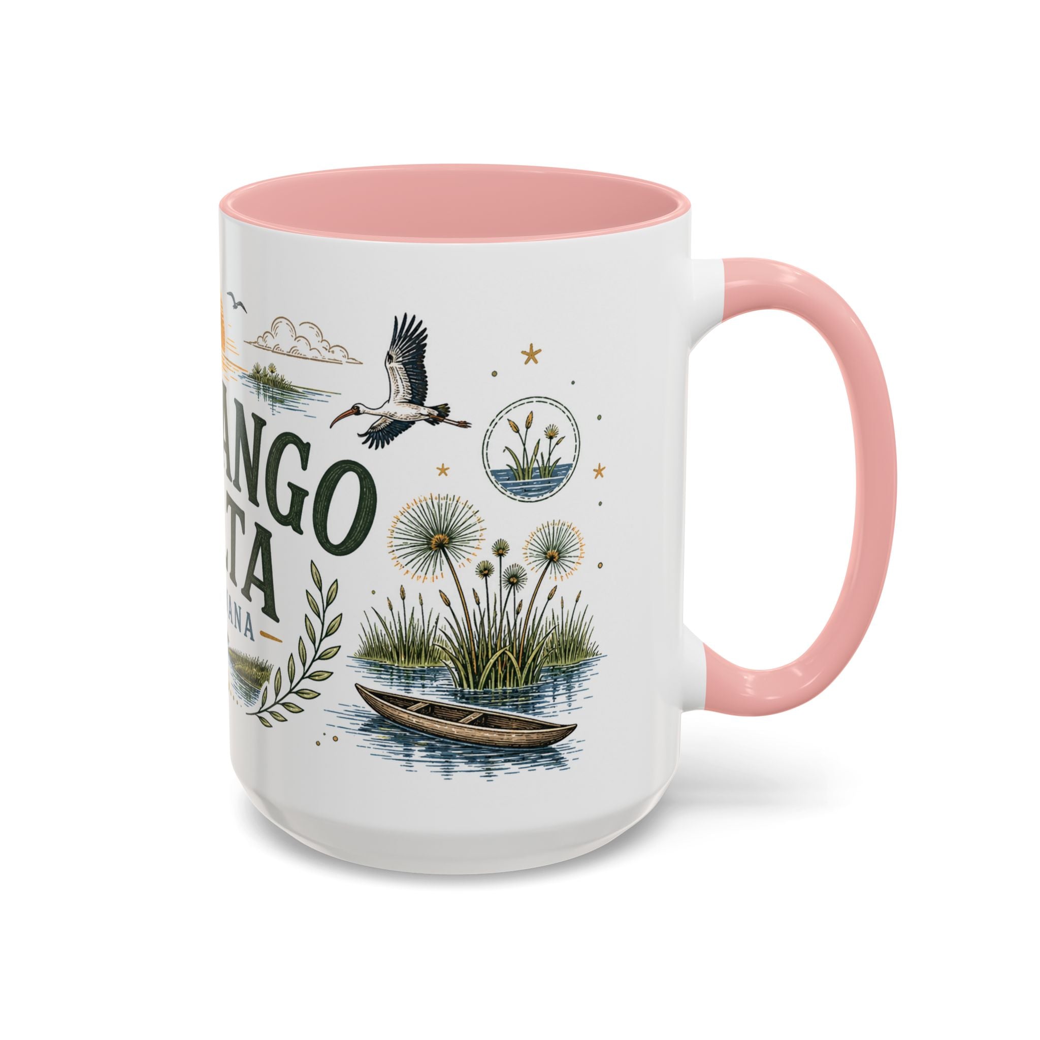 Okavango Delta Coffee Mug | Travel Destination Souvenir Gift | Accent Color Ceramic 11oz 15oz