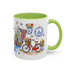 Amsterdam Travel Mug | European City Souvenir Accent Coffee Mug | 11oz 15oz Ceramic Cup