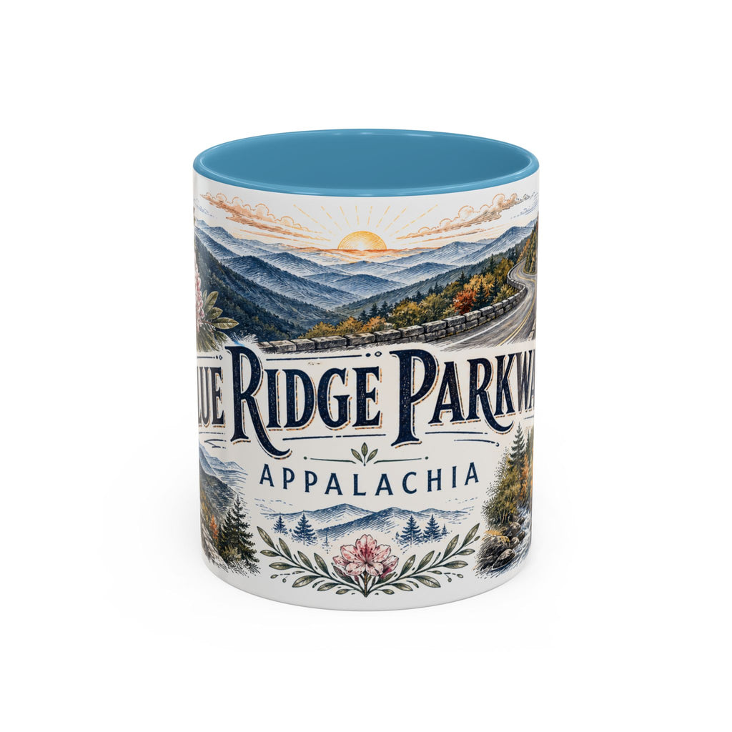 Blue Ridge Parkway Mug, Appalachia Travel Souvenir, Bucket List Gift, Accent Ceramic Coffee Mug 11oz 15oz