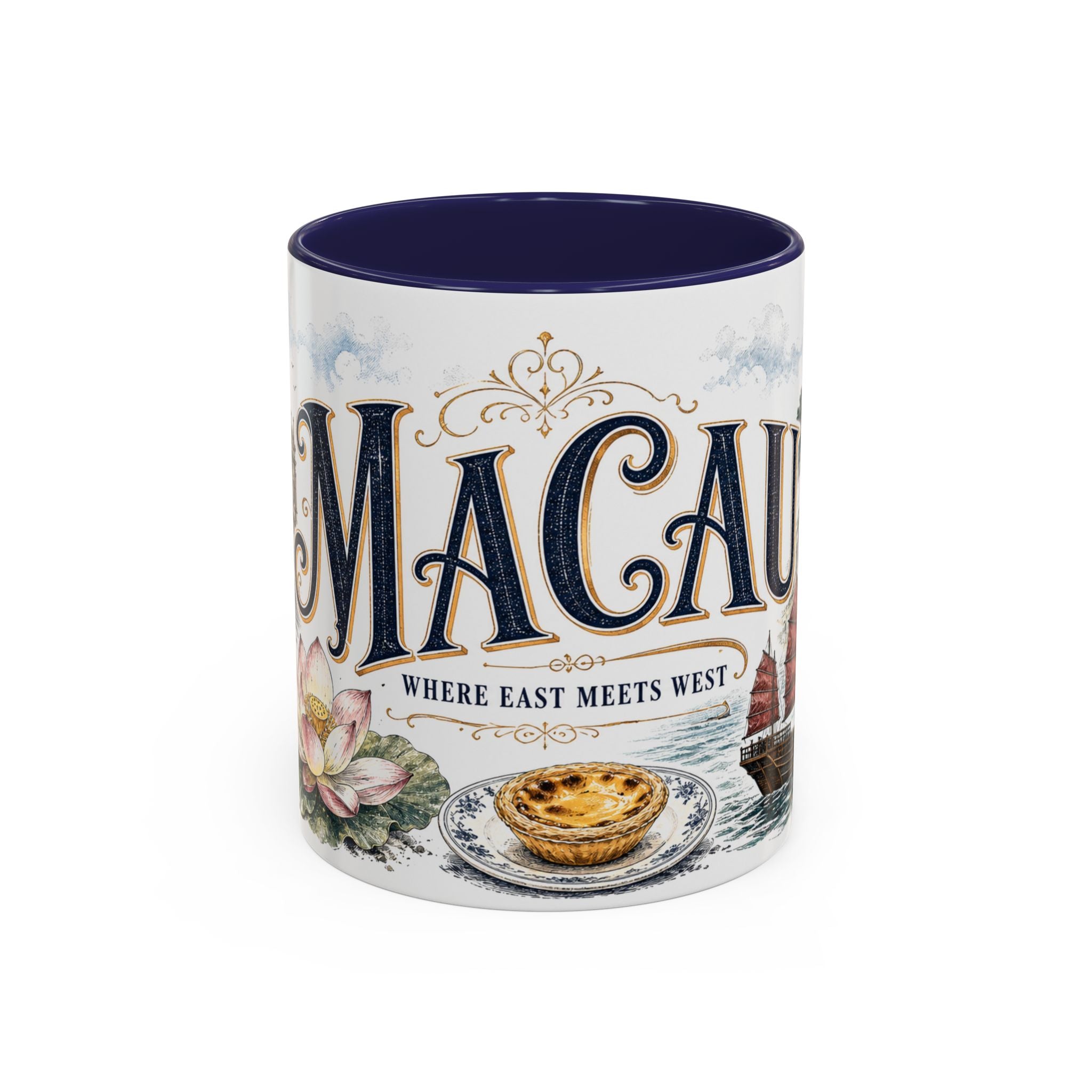 Macau Coffee Mug | Macau Travel Souvenir | Vintage Illustrated City Gift | 11 oz 15 oz Accent Mug