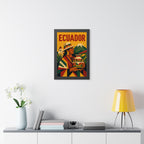 Ecuador Culture Ecuador Framed Poster | Vintage Travel Wall Art | Black Walnut White Frame | 16x24 20x30