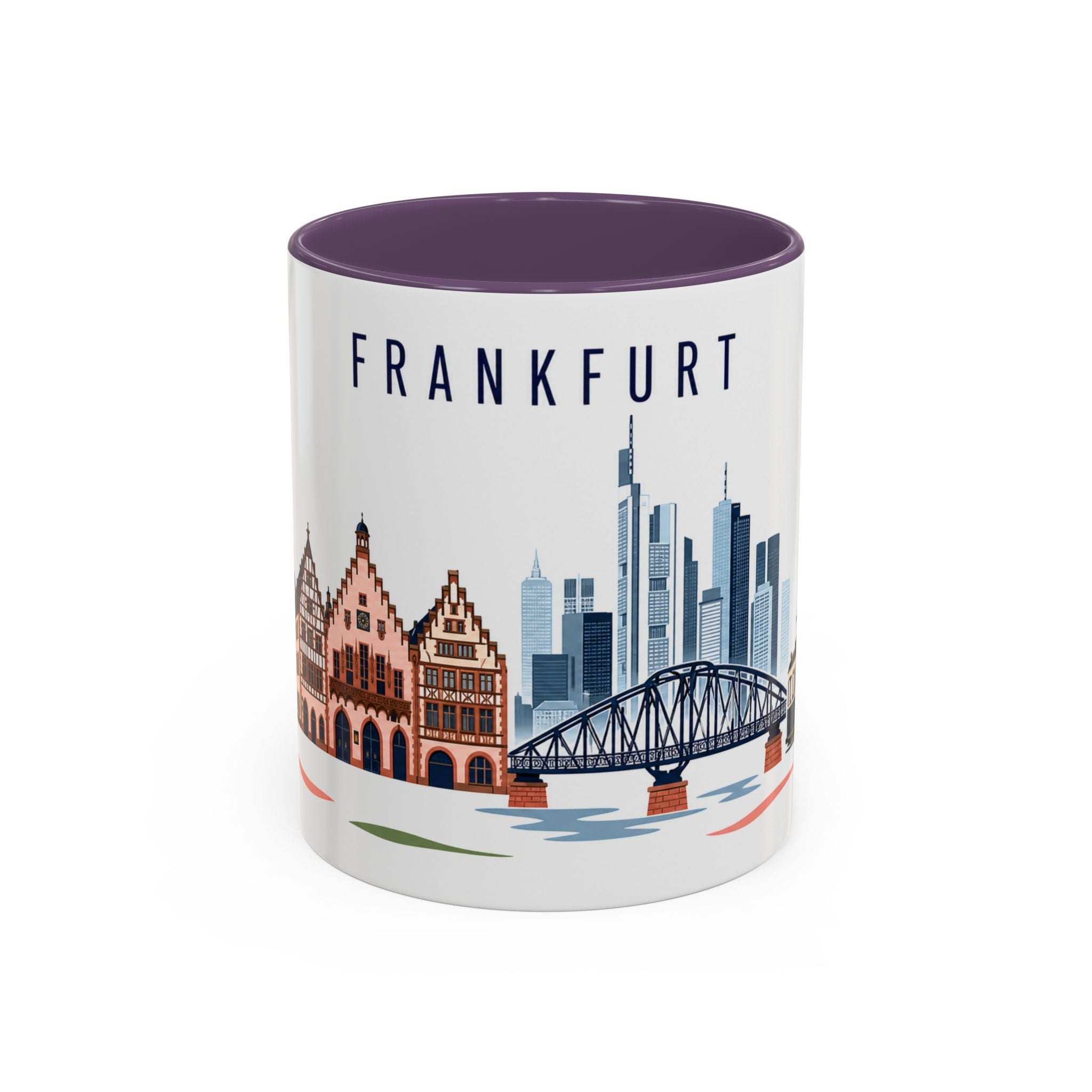 Frankfurt Coffee Mug | Germany Travel Souvenir | Porcelain Decal City Gift | 11oz 15oz Accent Mug