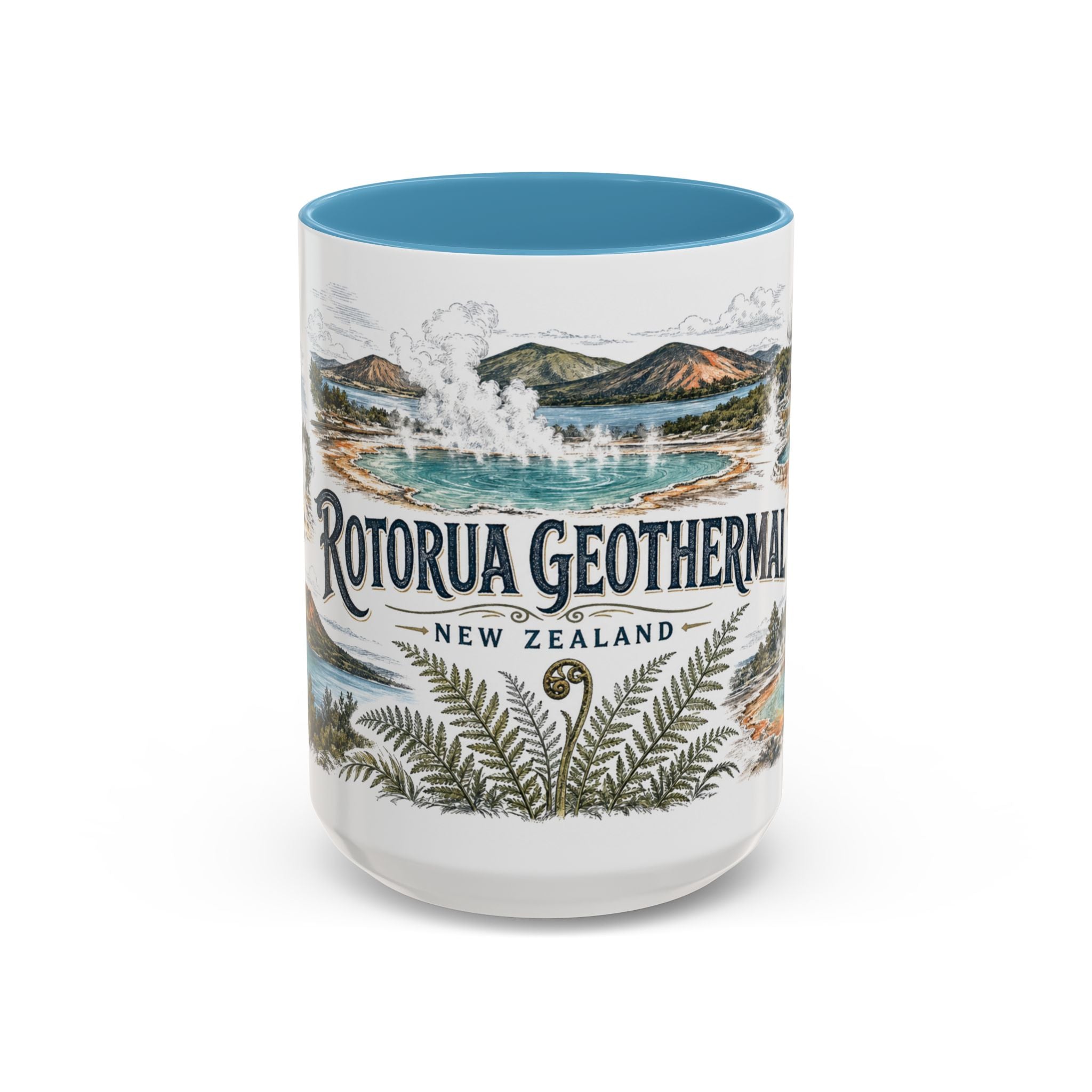 Rotorua Geothermal Mug, New Zealand Travel Souvenir, Bucket List Gift, Accent Ceramic Coffee Mug 11oz 15oz