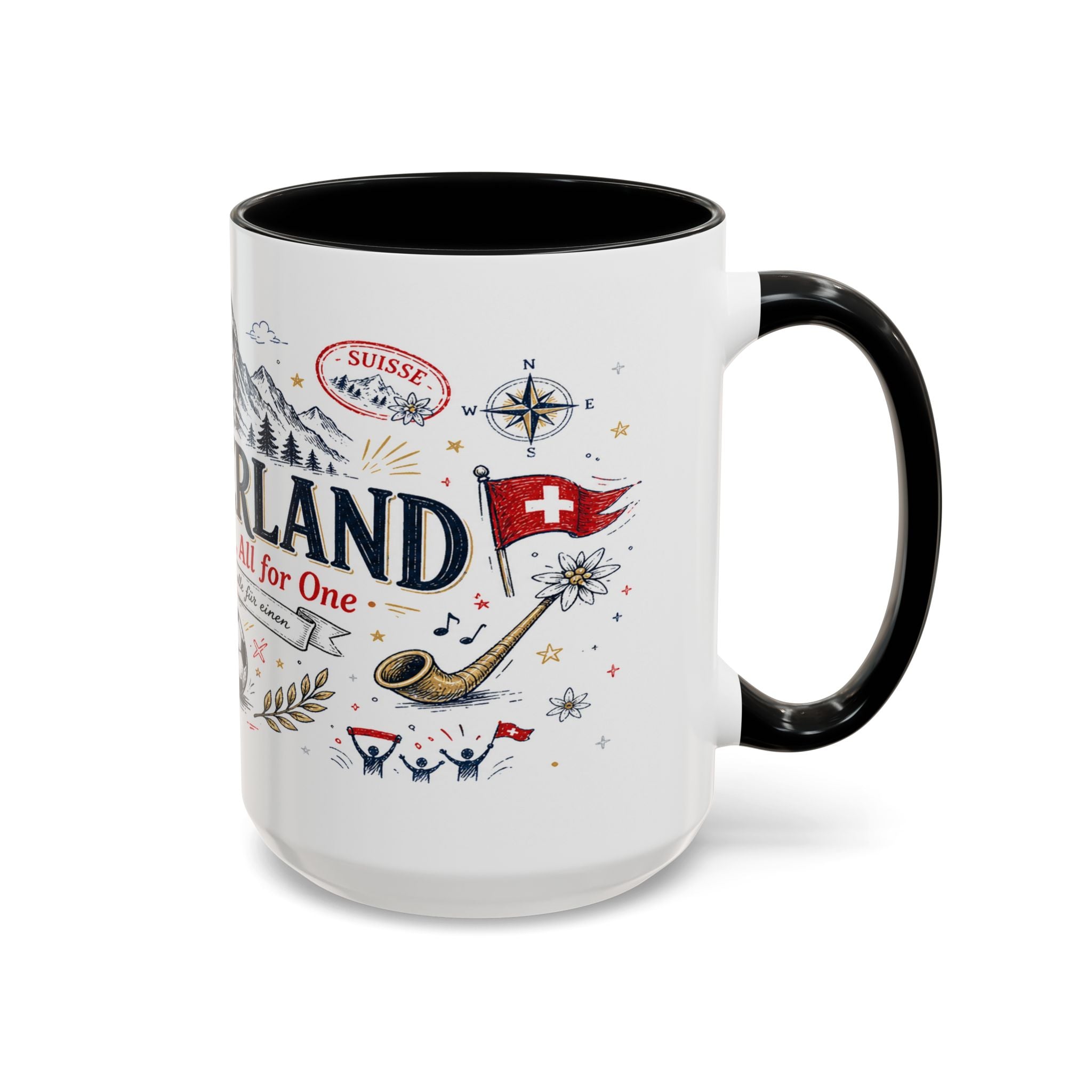 Switzerland Coffee Mug | World Cup Soccer Fan Gift | Accent Color Ceramic 11oz 15oz