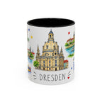 Dresden Illustrated Travel Mug | City Souvenir Accent Coffee Mug | 11oz 15oz Ceramic Cup