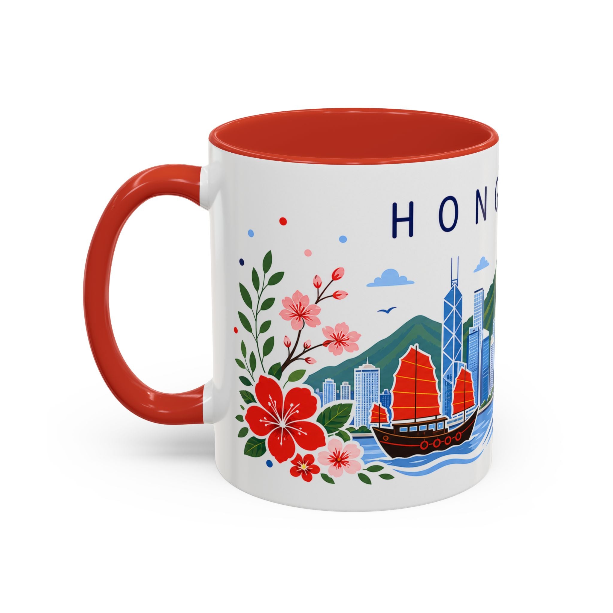 Hong Kong Coffee Mug | Travel Souvenir Accent Mug | Place Gift Ceramic Cup 11oz 15oz