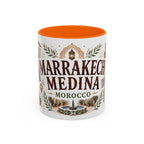 Marrakech Medina Coffee Mug | Travel Destination Souvenir Gift | Accent Color Ceramic 11oz 15oz