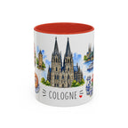 Cologne Illustrated Travel Mug | City Souvenir Accent Coffee Mug | 11oz 15oz Ceramic Cup