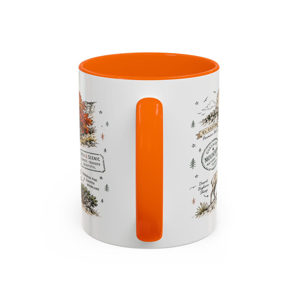 Guadalupe Mountains National Park Coffee Mug | Texas Desert Peaks Hiking Gift | Accent Color Ceramic 11oz 15oz