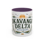 Okavango Delta Coffee Mug | Travel Destination Souvenir Gift | Accent Color Ceramic 11oz 15oz
