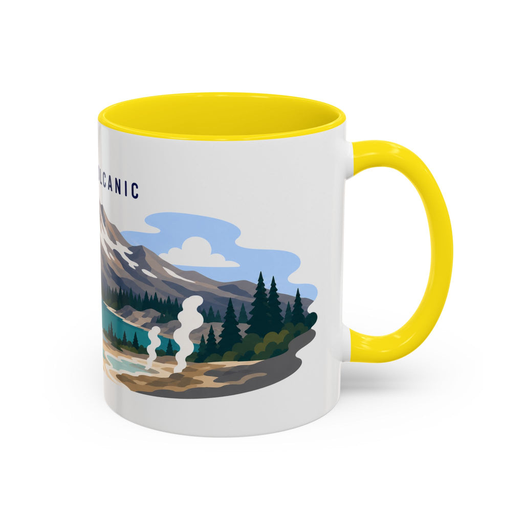 Lassen Volcanic National Park Coffee Mug | Solid Color Block Park Souvenir | 11oz 15oz Accent Mug
