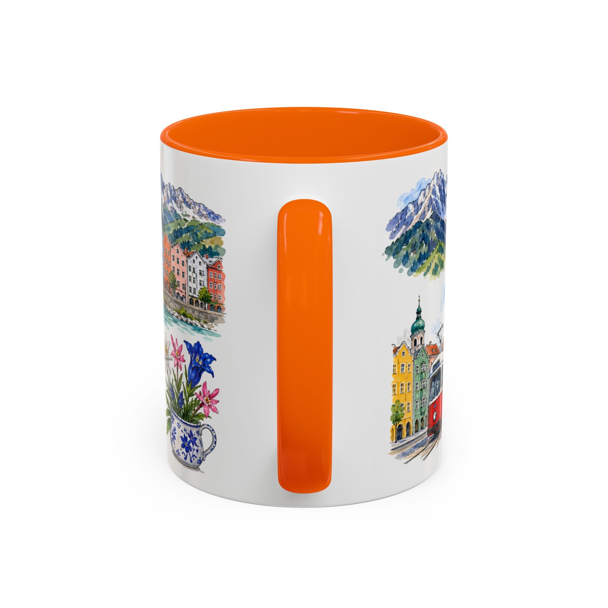 Innsbruck Illustrated Travel Mug | City Souvenir Accent Coffee Mug | 11oz 15oz Ceramic Cup