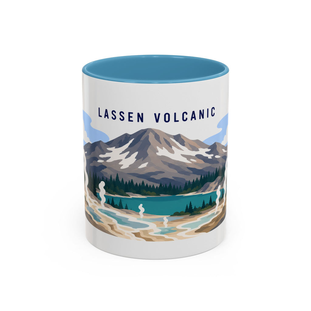 Lassen Volcanic National Park Coffee Mug | Solid Color Block Park Souvenir | 11oz 15oz Accent Mug