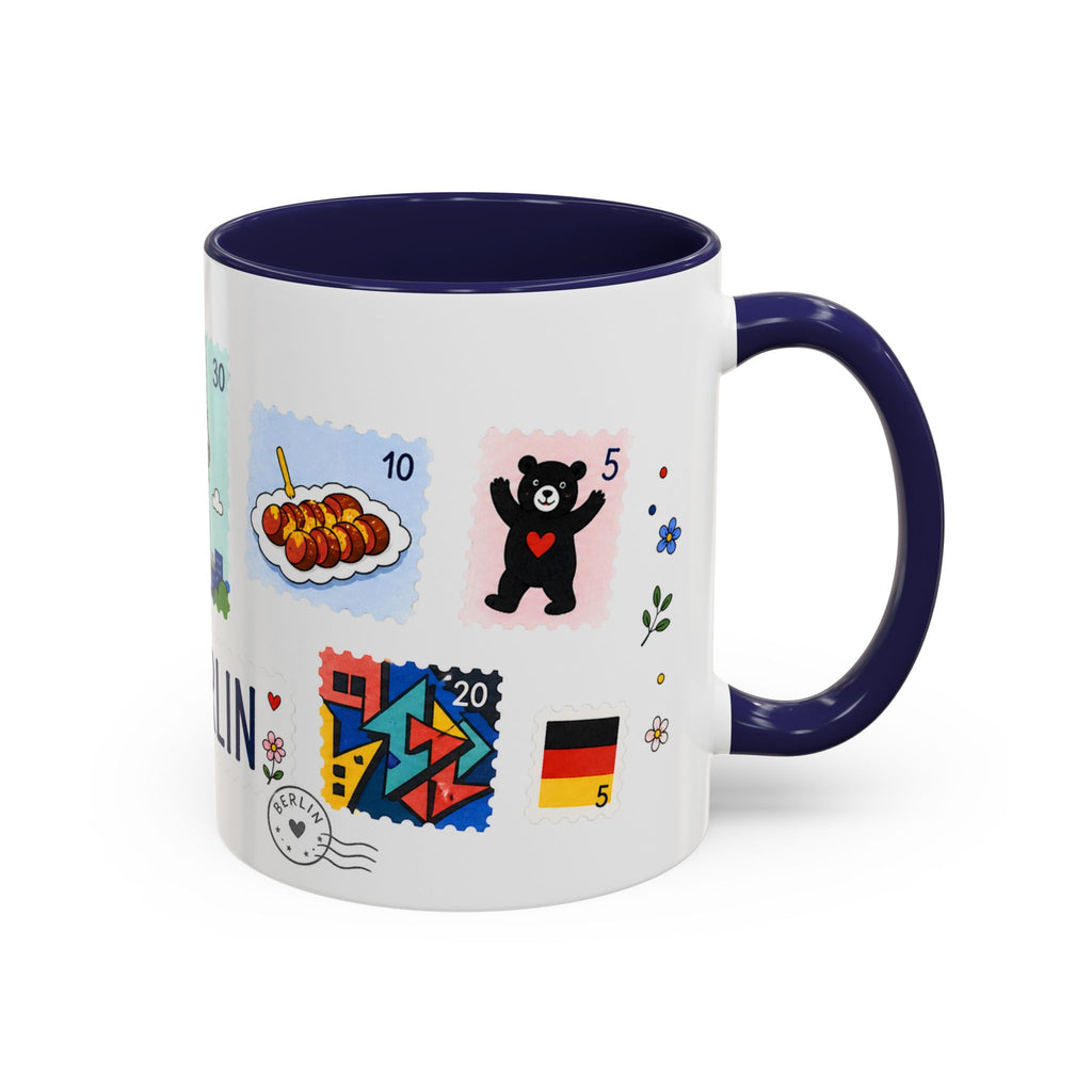 Berlin Coffee Mug | Postage Stamp Collage Mug | Travel Souvenir Accent Cup 11oz 15oz