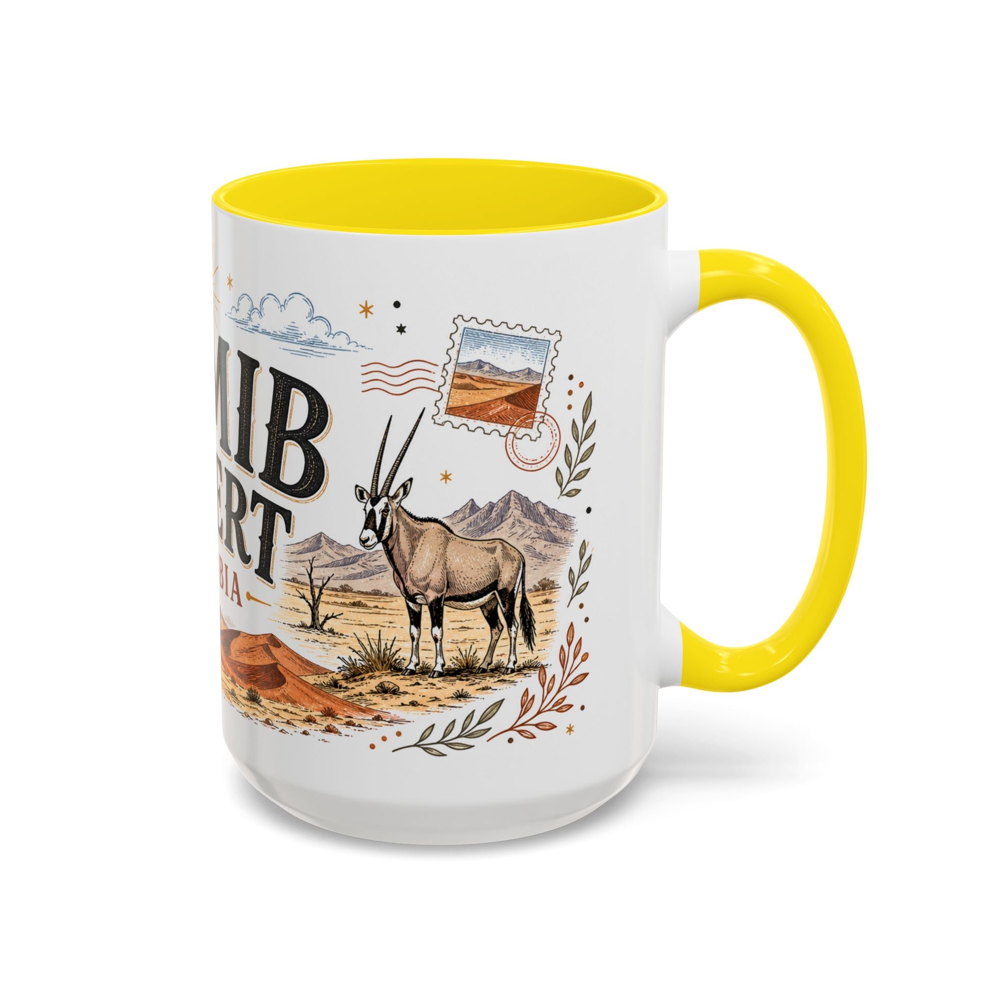 Namib Desert Coffee Mug | Travel Destination Souvenir Gift | Accent Color Ceramic 11oz 15oz