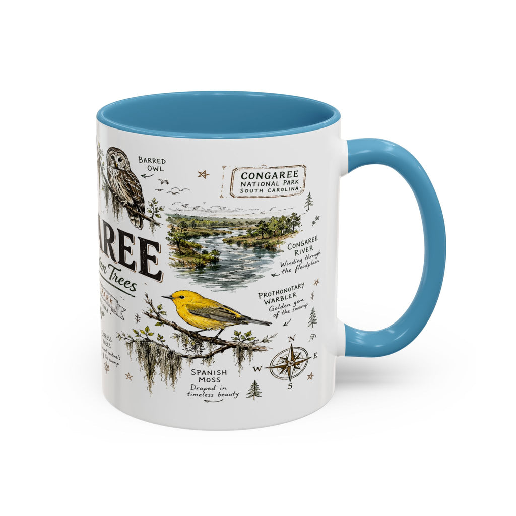 Congaree National Park Coffee Mug | South Carolina Forest Floodplain Gift | Accent Color Ceramic 11oz 15oz
