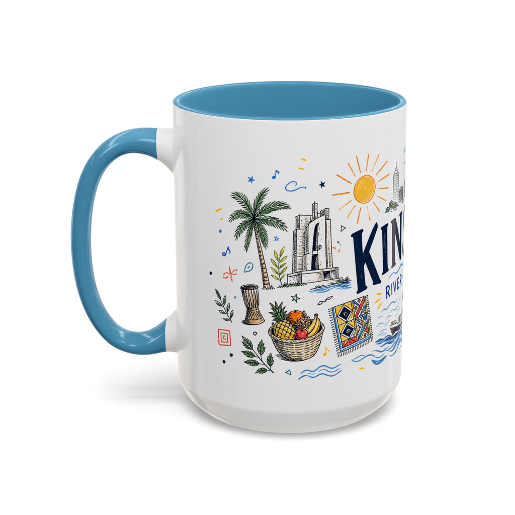 Kinshasa Coffee Mug | DR Congo Souvenir Travel Gift | Accent Color Ceramic 11oz 15oz