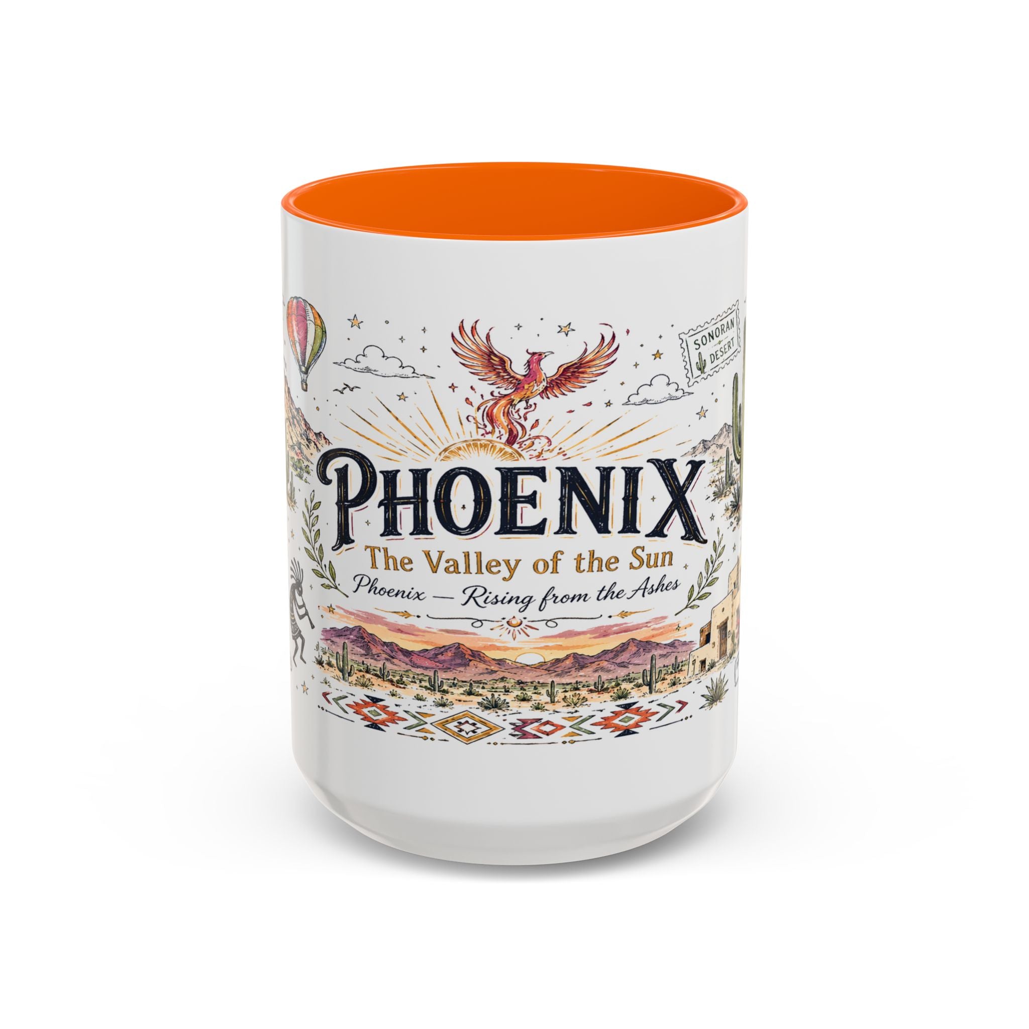 Phoenix Coffee Mug | Arizona Souvenir City Gift | Accent Color Ceramic 11oz 15oz