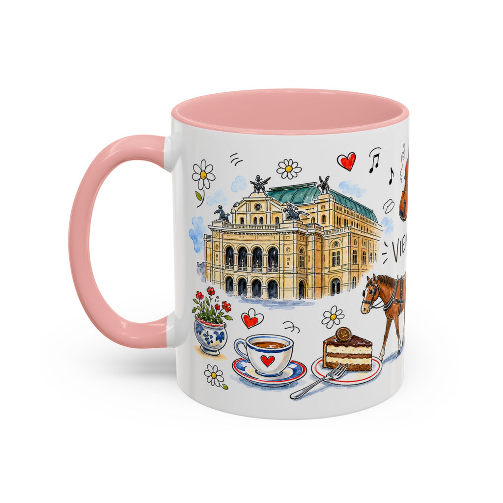 Vienna Travel Mug | European City Souvenir Accent Coffee Mug | 11oz 15oz Ceramic Cup