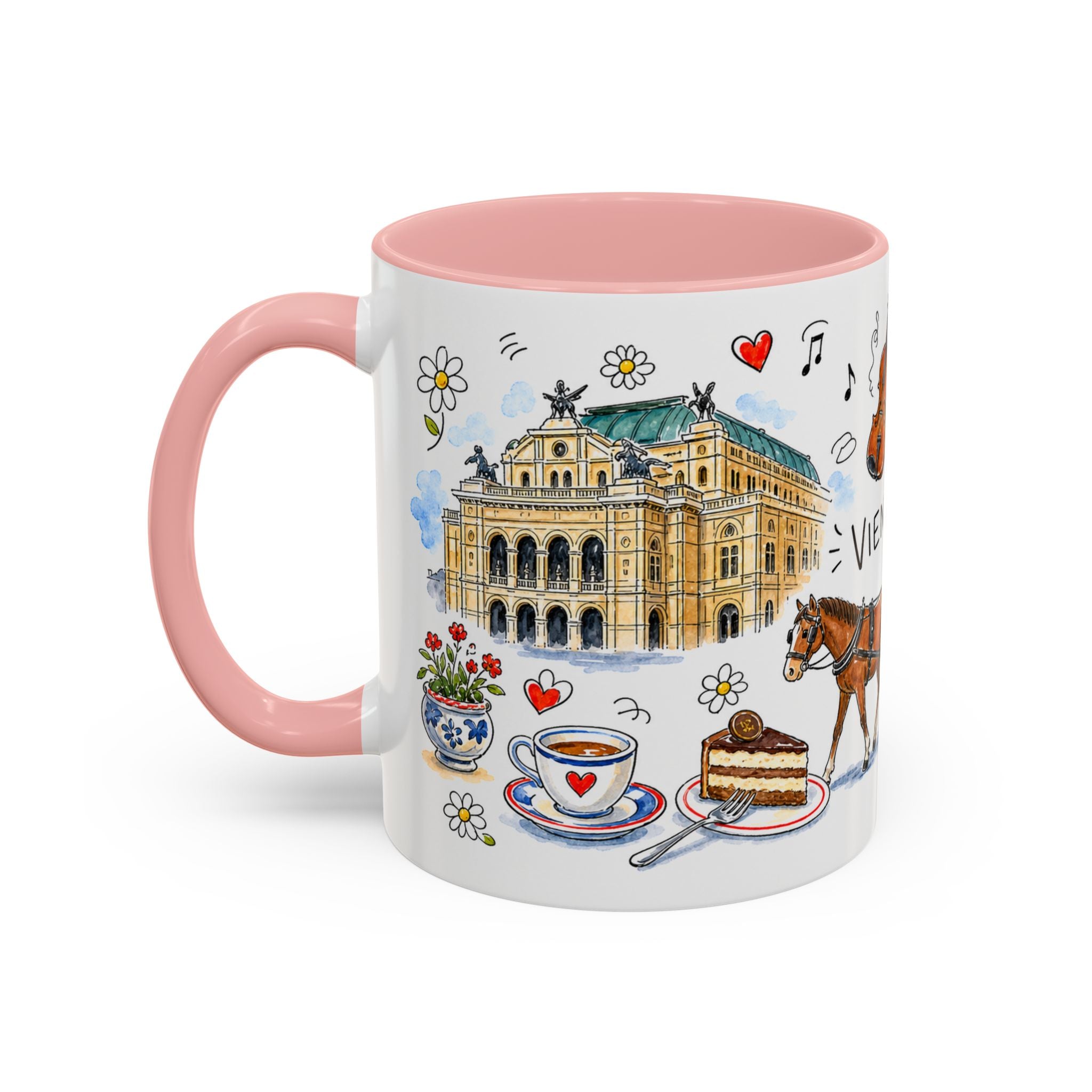 Vienna Travel Mug | European City Souvenir Accent Coffee Mug | 11oz 15oz Ceramic Cup