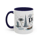 Dubai Coffee Mug | UAE Souvenir Travel Gift | Accent Color Ceramic 11oz 15oz