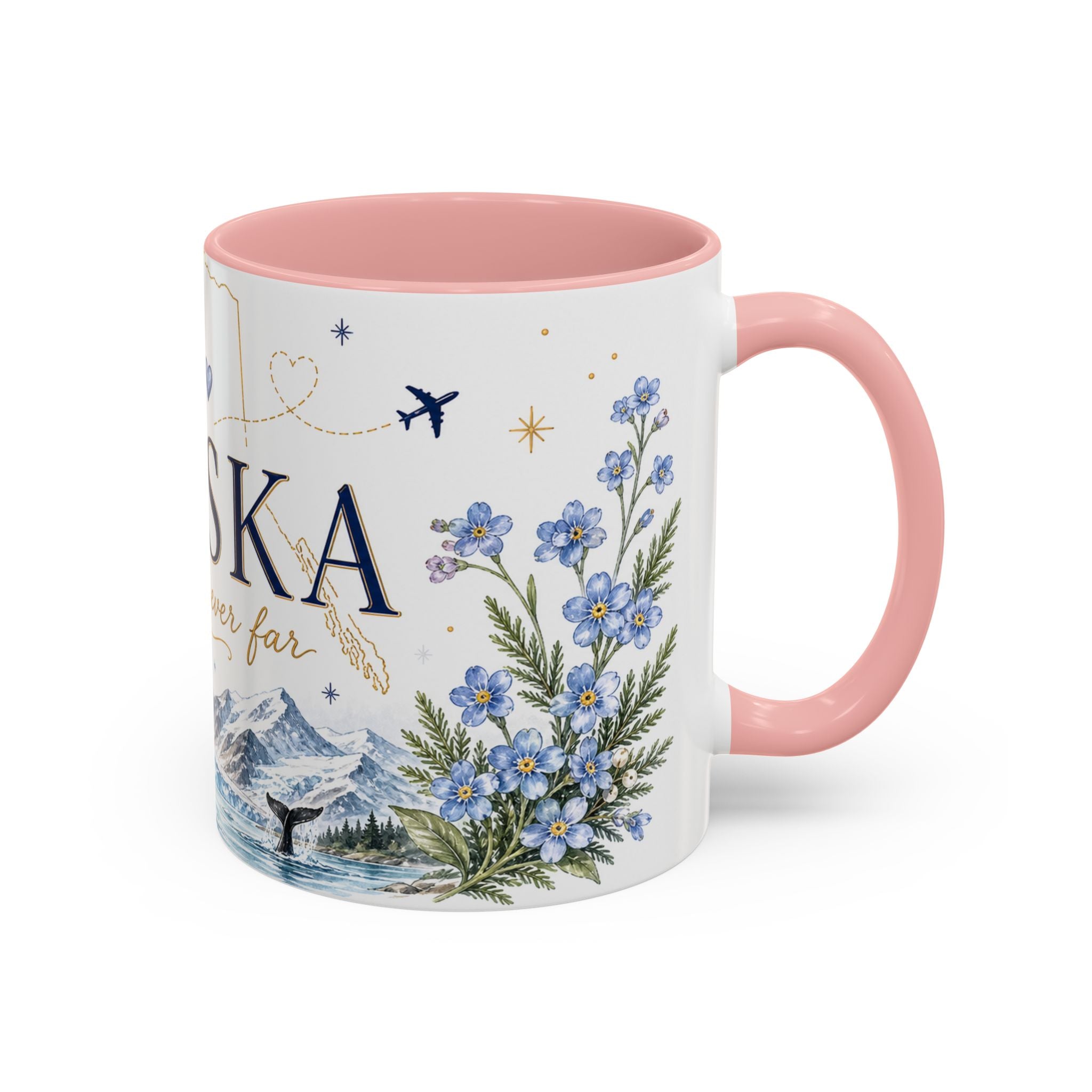 Alaska State Map Mug | Northern Lights, Mountains, Glaciers | Moving Away Gift
