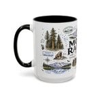Mount Rainier Coffee Mug | National Park Hiking Washington Gift | Accent Color Ceramic 11oz 15oz