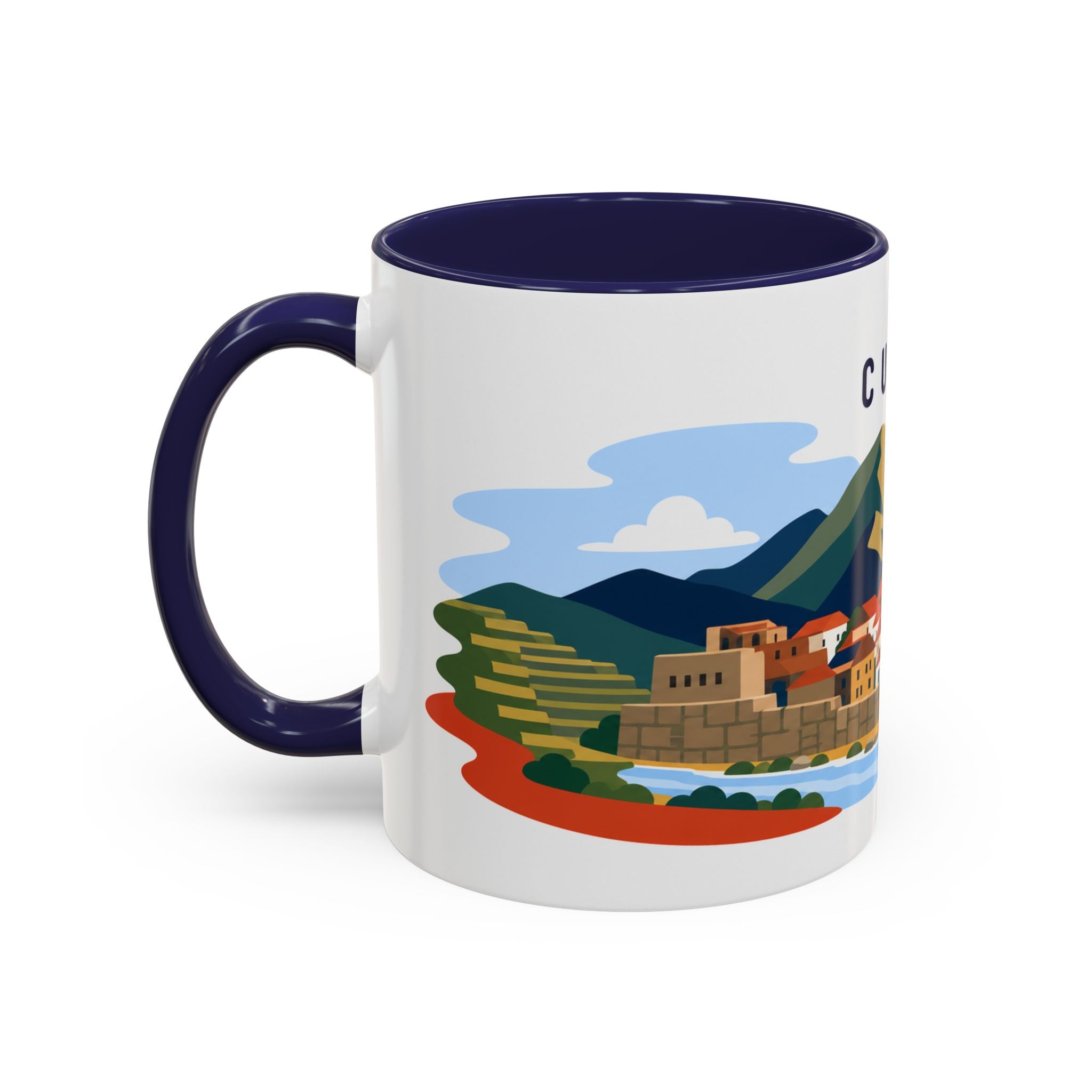 Cusco Coffee Mug | Travel Destination Souvenir Gift | Accent Color Ceramic 11oz 15oz