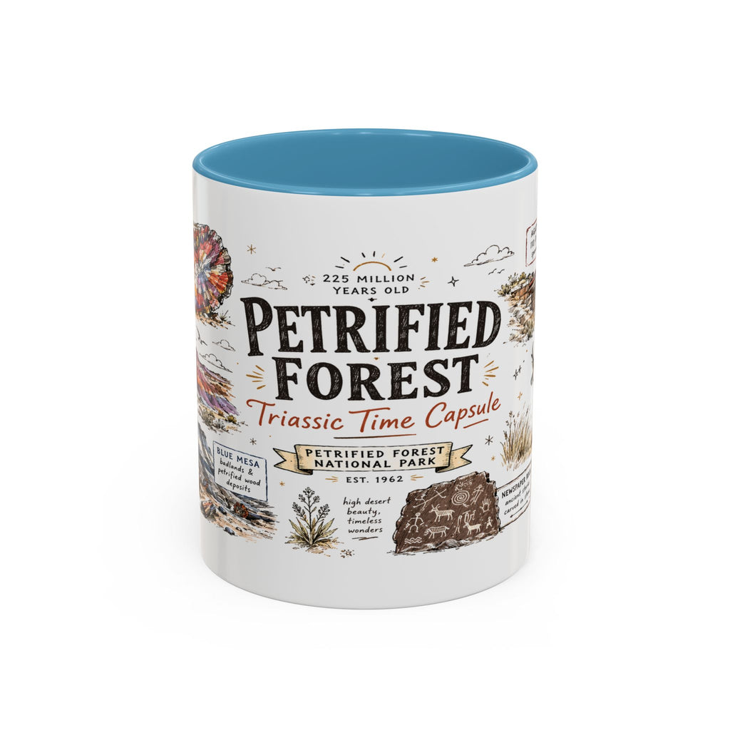 Petrified Forest National Park Coffee Mug | Arizona Painted Desert Fossil Gift | Accent Color Ceramic 11oz 15oz