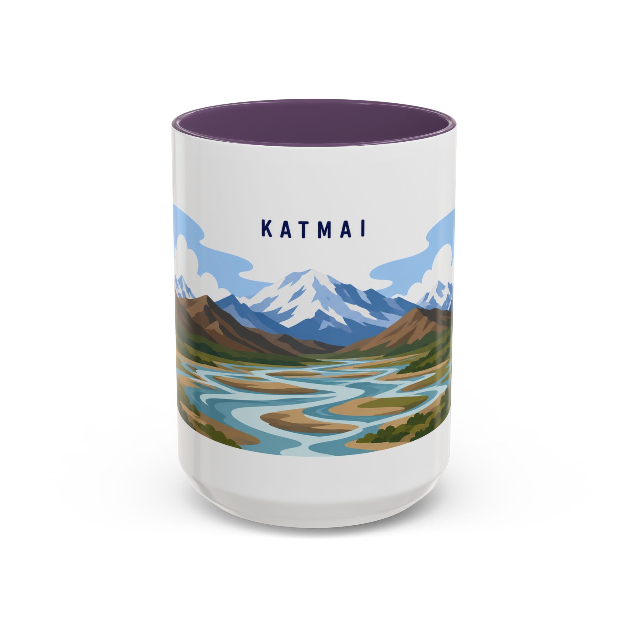 Katmai National Park Coffee Mug | Solid Color Block Park Souvenir | 11oz 15oz Accent Mug