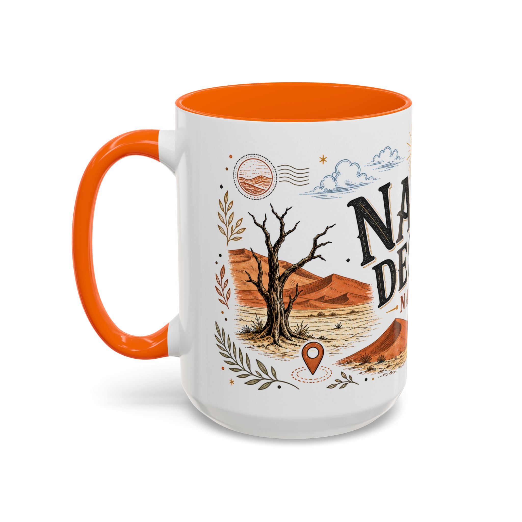 Namib Desert Coffee Mug | Travel Destination Souvenir Gift | Accent Color Ceramic 11oz 15oz