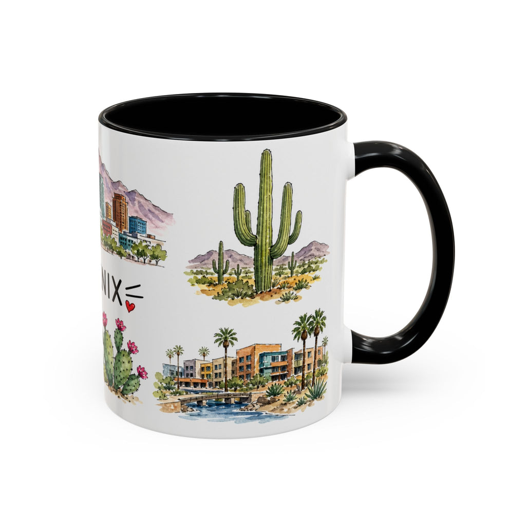 Phoenix Illustrated Travel Mug | City Souvenir Accent Coffee Mug | 11oz 15oz Ceramic Cup