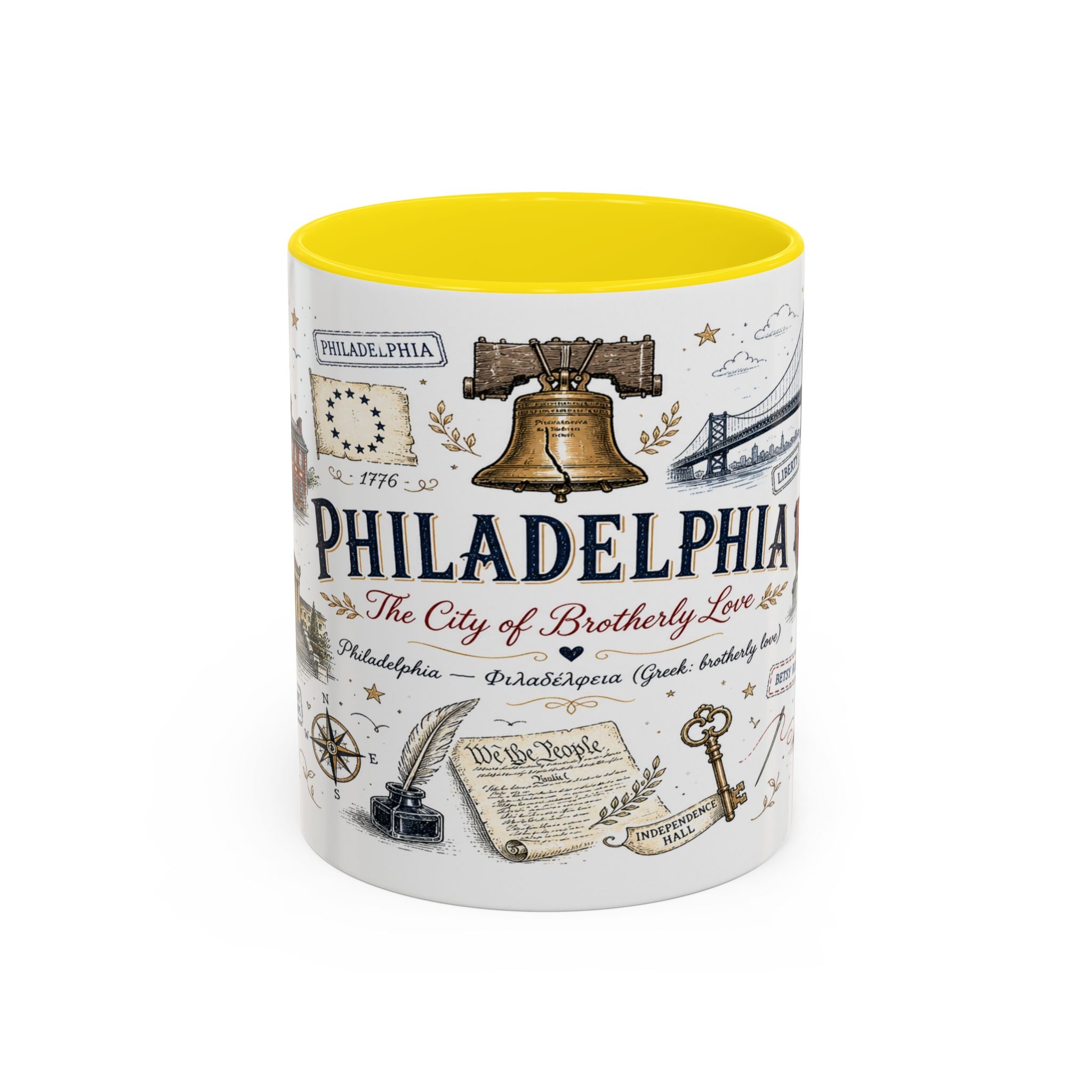 Philadelphia Coffee Mug | Pennsylvania Souvenir City Gift | Accent Color Ceramic 11oz 15oz