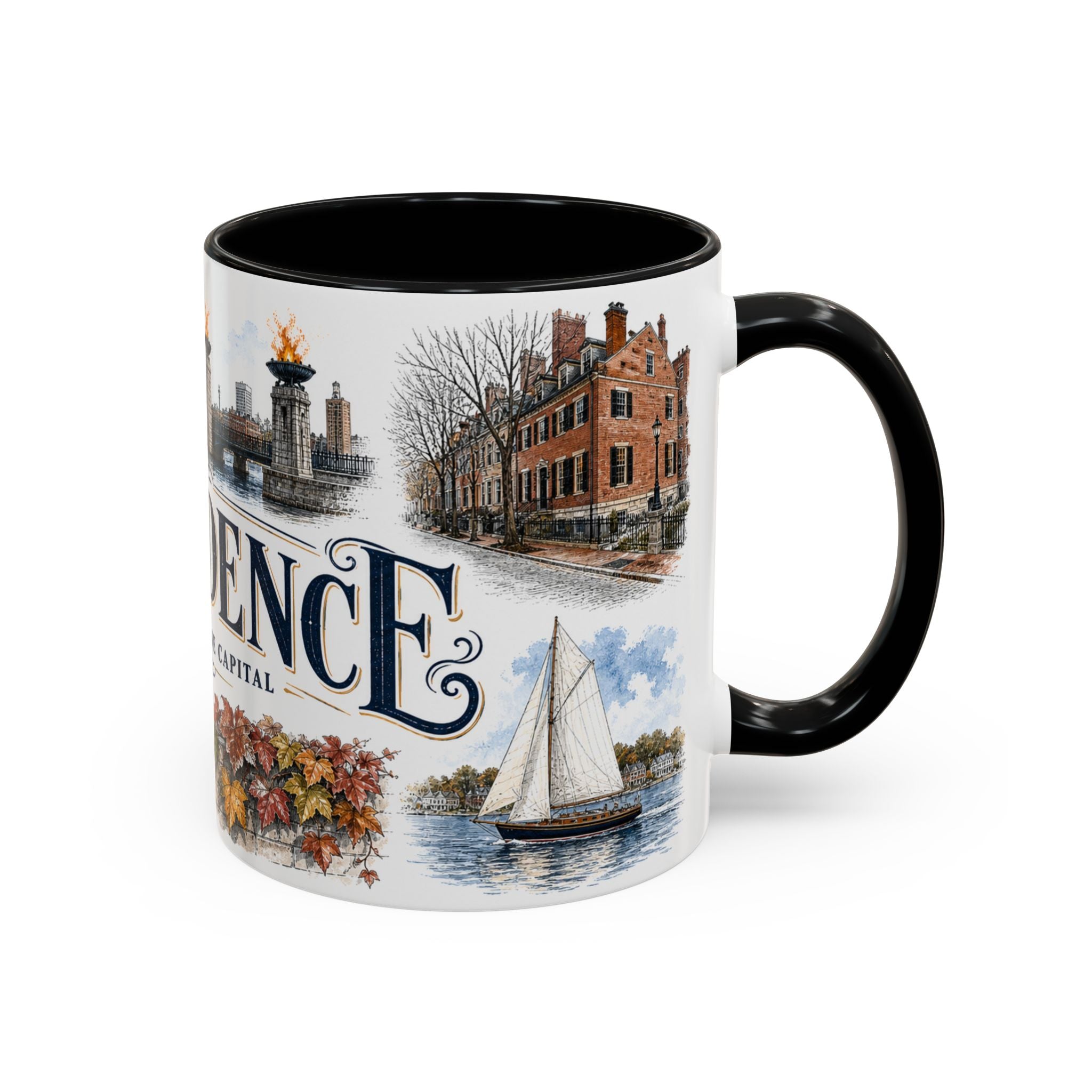 Providence Coffee Mug | United States Travel Souvenir | Vintage Illustrated City Gift | 11 oz 15 oz Accent Mug