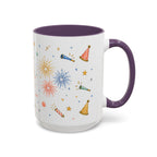 New Year Midnight Mug | Candle Firework Watercolor Party Gift | Accent Cup 11oz 15oz