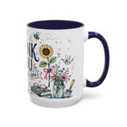 Thank You Teacher Coffee Mug | For Helping Me Grow Appreciation Gift | Accent Color Ceramic 11oz 15oz