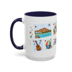 Honolulu Coffee Mug | Postage Stamp Collage Mug | Travel Souvenir Accent Cup 11oz 15oz