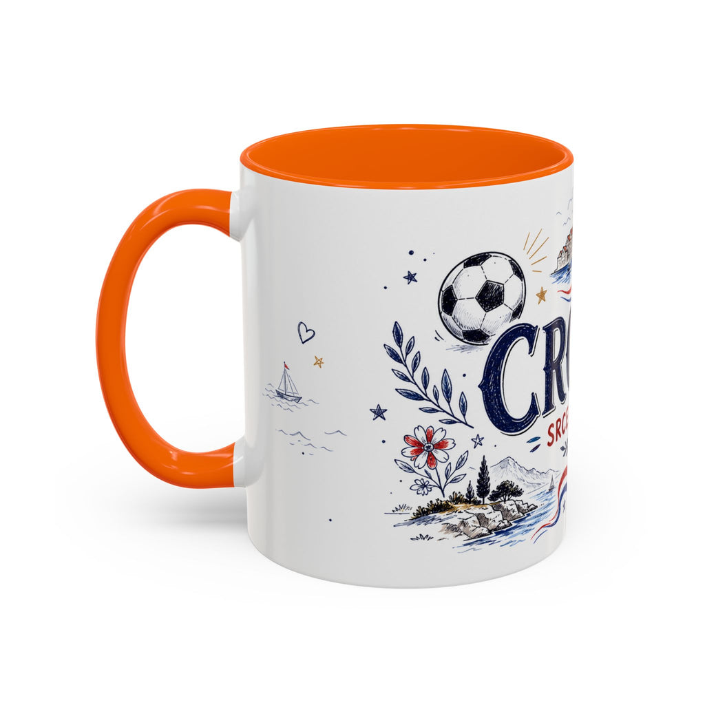 Croatia Soccer Coffee Mug | World Cup Fan Gift | Accent Color Ceramic 11oz 15oz Match Day Cup
