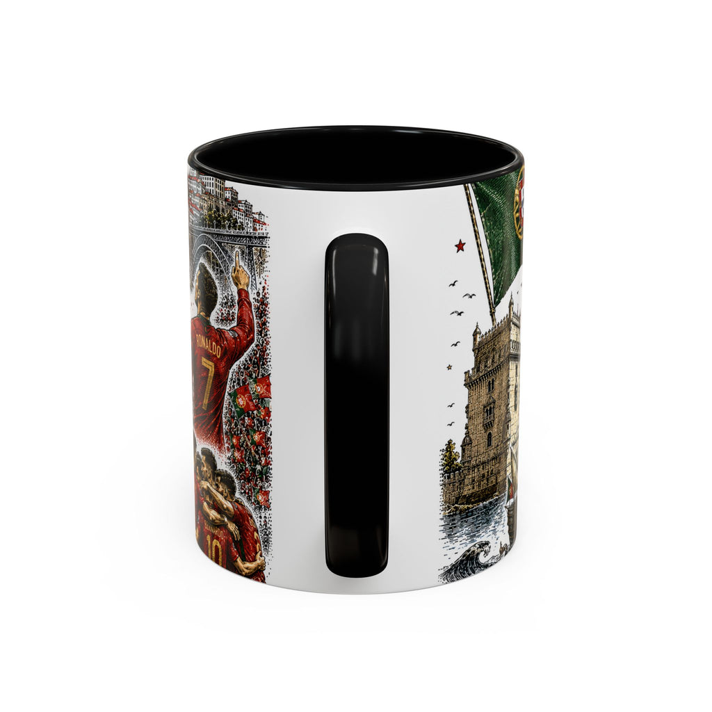 Portugal Soccer Coffee Mug | World Cup Fan Gift | Accent Color Ceramic 11oz 15oz Match Day Cup