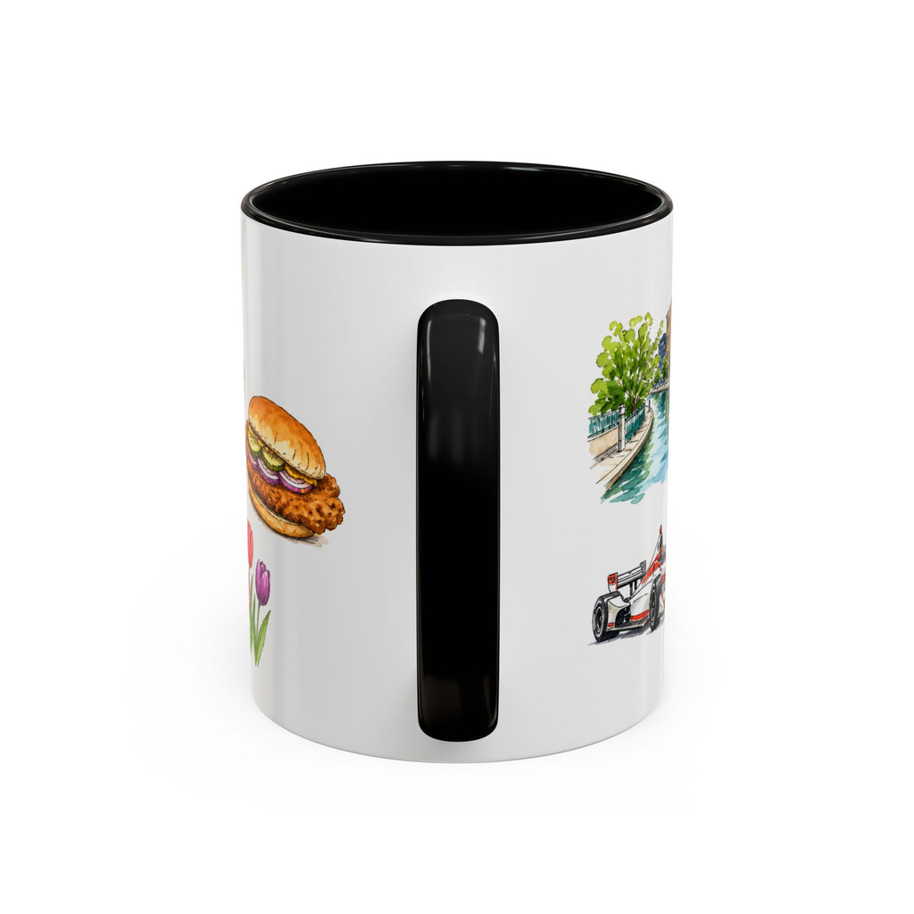 Indianapolis Illustrated Travel Mug | City Souvenir Accent Coffee Mug | 11oz 15oz Ceramic Cup