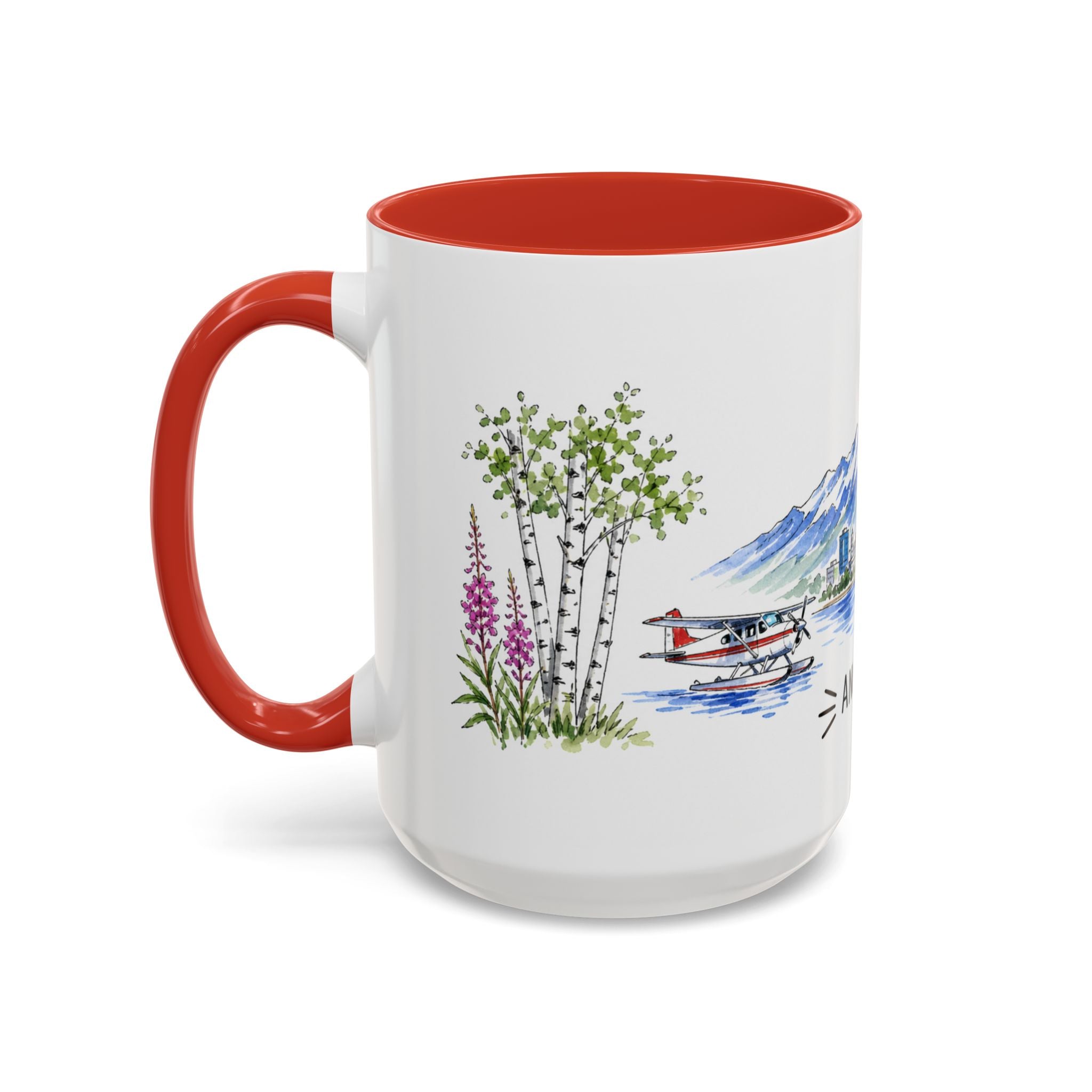 Anchorage Illustrated Travel Mug | City Souvenir Accent Coffee Mug | 11oz 15oz Ceramic Cup