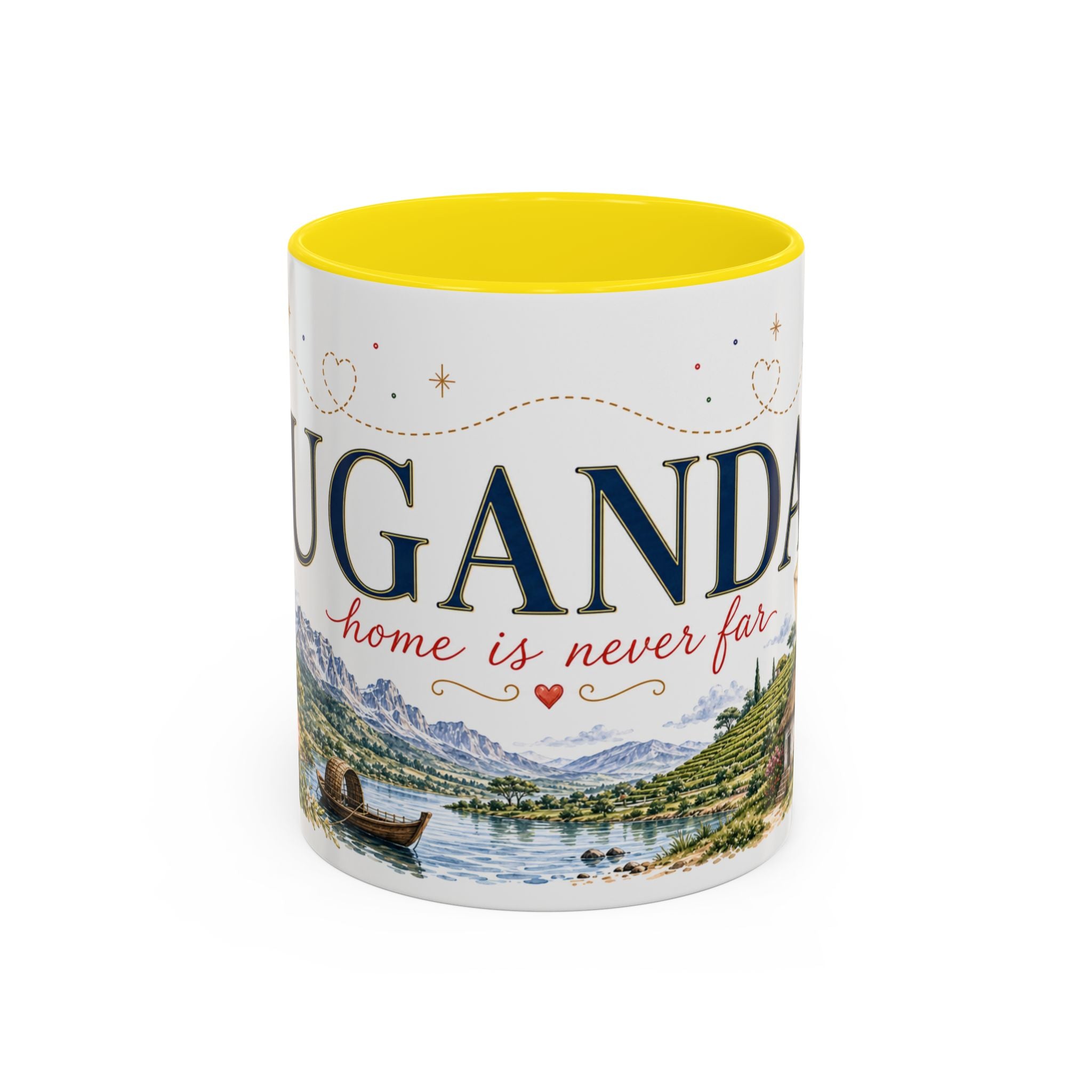 Uganda Home Country Mug | Moving Away Gift | Long Distance Friendship | 11 oz 15 oz Accent Mug