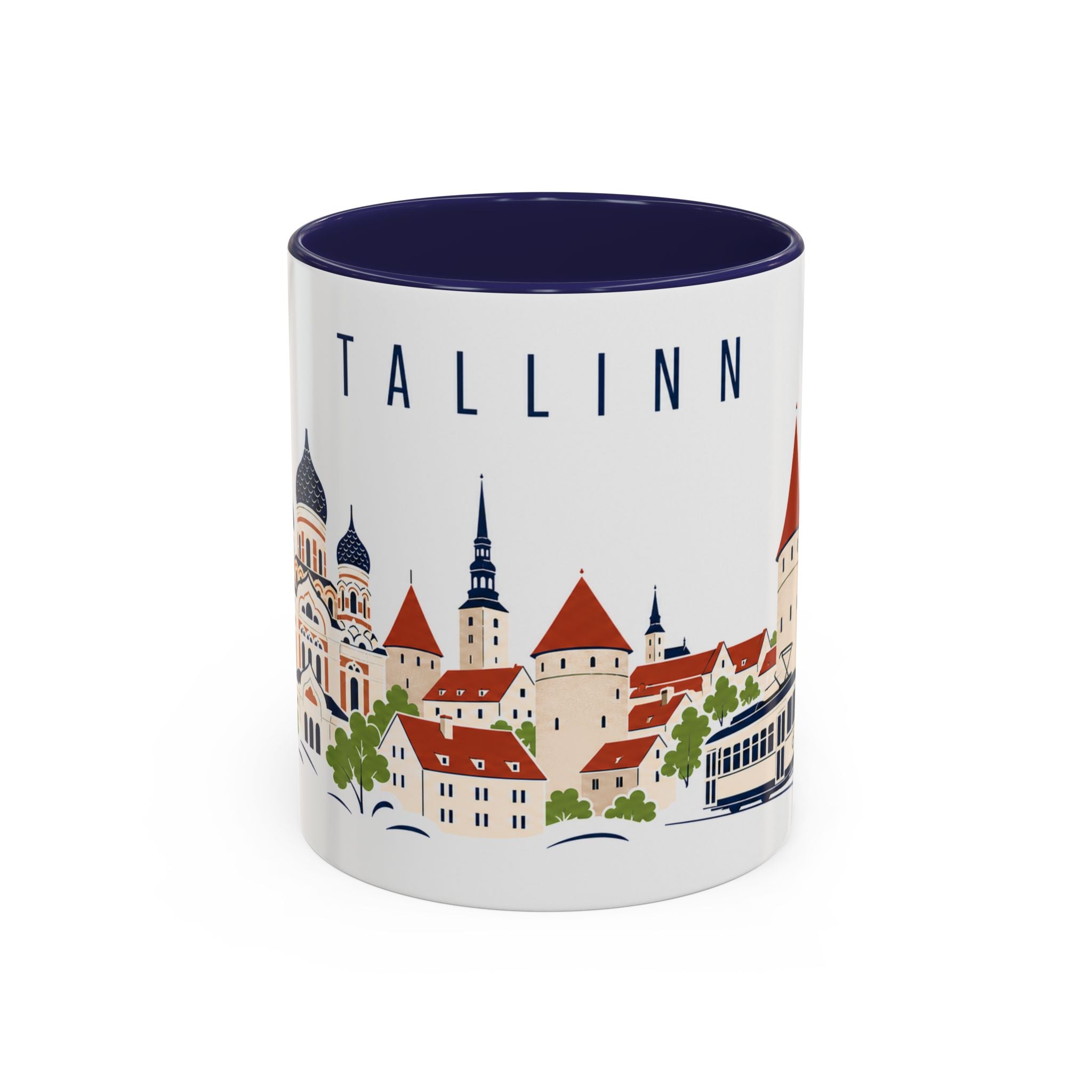 Tallinn Coffee Mug | Estonia Travel Souvenir | Porcelain Decal City Gift | 11oz 15oz Accent Mug