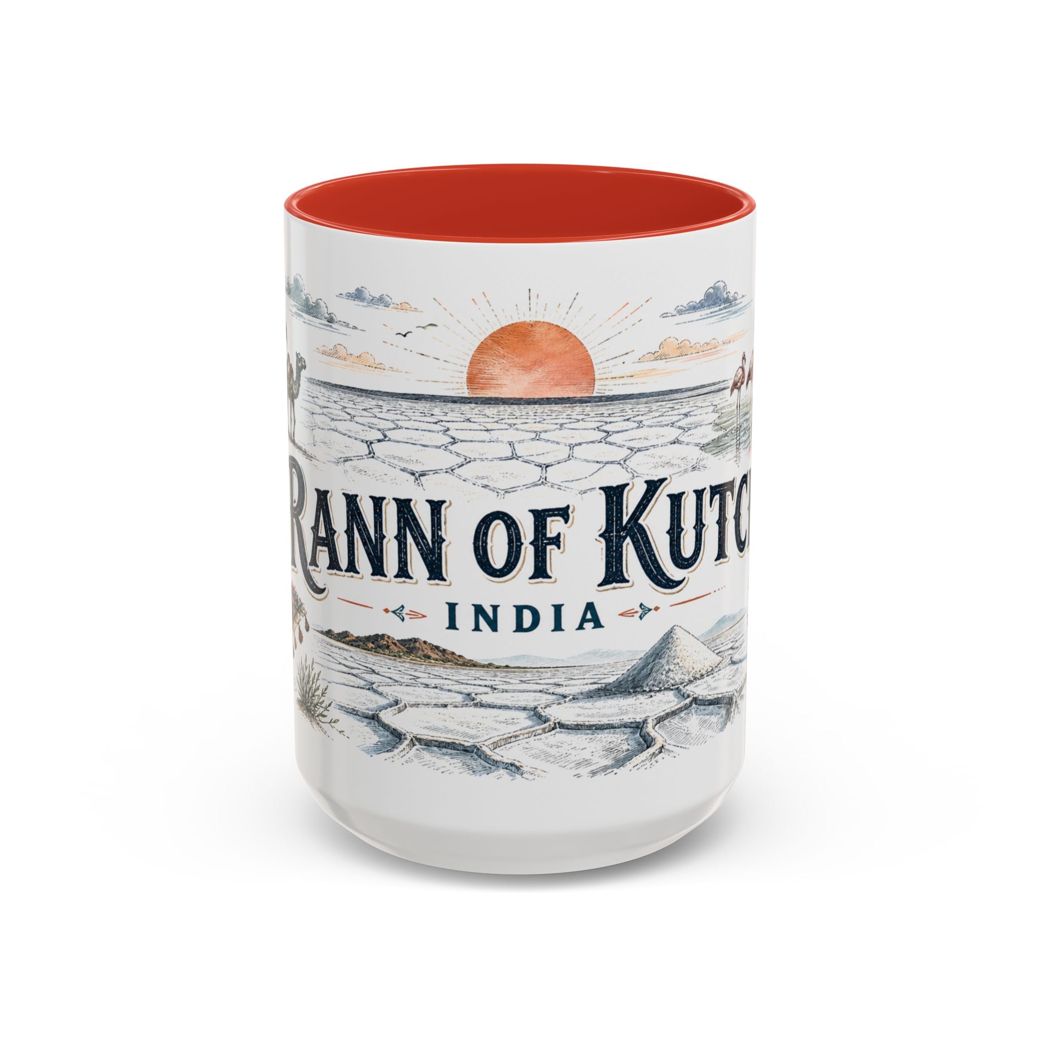 Rann of Kutch Mug, India Travel Souvenir, Bucket List Gift, Accent Ceramic Coffee Mug 11oz 15oz
