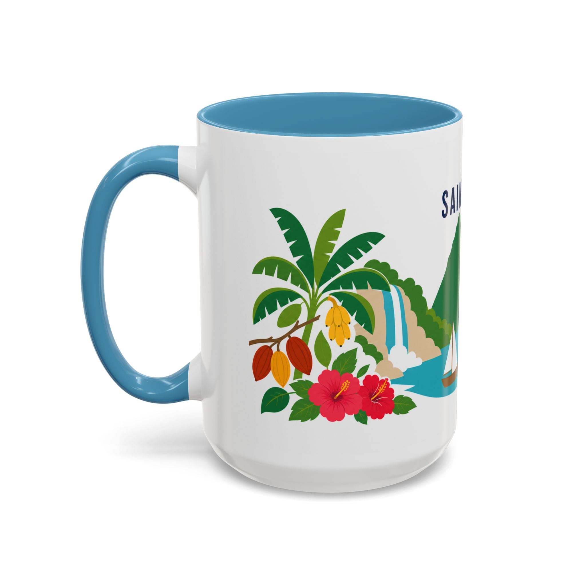 Saint Lucia Coffee Mug | Travel Souvenir Accent Mug | Country Gift Ceramic Cup 11oz 15oz